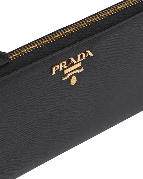 prada black saffiano leather wallets|Prada large saffiano leather wallet.